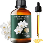 White Orchid Essential Oil, Pure White Orchid Oill Mumianhua Premium Perfume Concentrate for Diffuser, Luxury Scented Candles & Skin-Safe Perfume Making, 3.38 Fl Oz w/Dropper