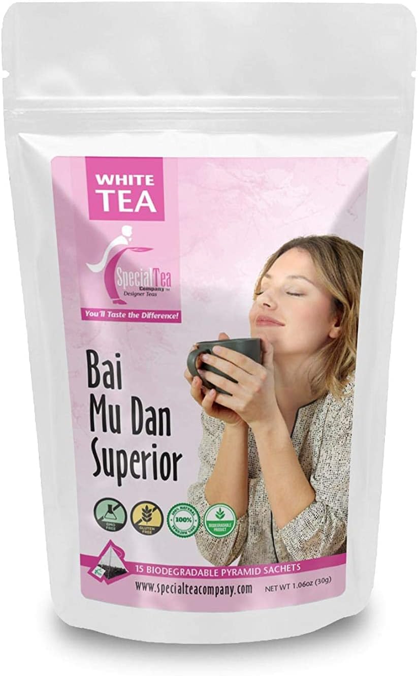 Bai Mu Dan Superior White Tea Pyramid 15 Sachets