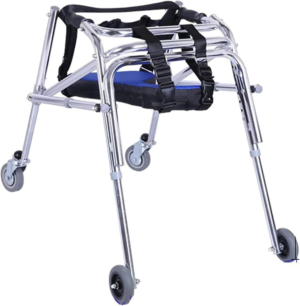 Child Rear Folding, with Seat Cushion, Children's Lower Limb Rehabilitation Auxiliary Training Frame, Height Adjustable/Gait Trainer Disabled Aid