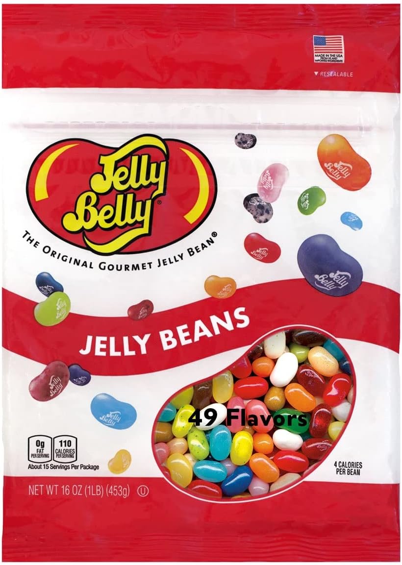 Jelly Belly 49 Assorted Flavors Jelly Beans - 1 Pound (16 Ounces) Resealable Bag - Genuine, Official, Straight from the Source