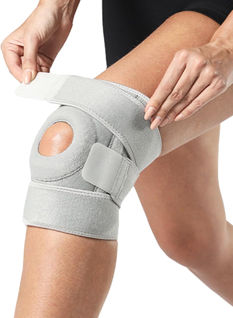 Knee Braces for Knee Pain Women Men, Patellar Tendon Support Strap, Knee Brace for Meniscus Tear Compression Sleeve for Knee Pain (Gray)