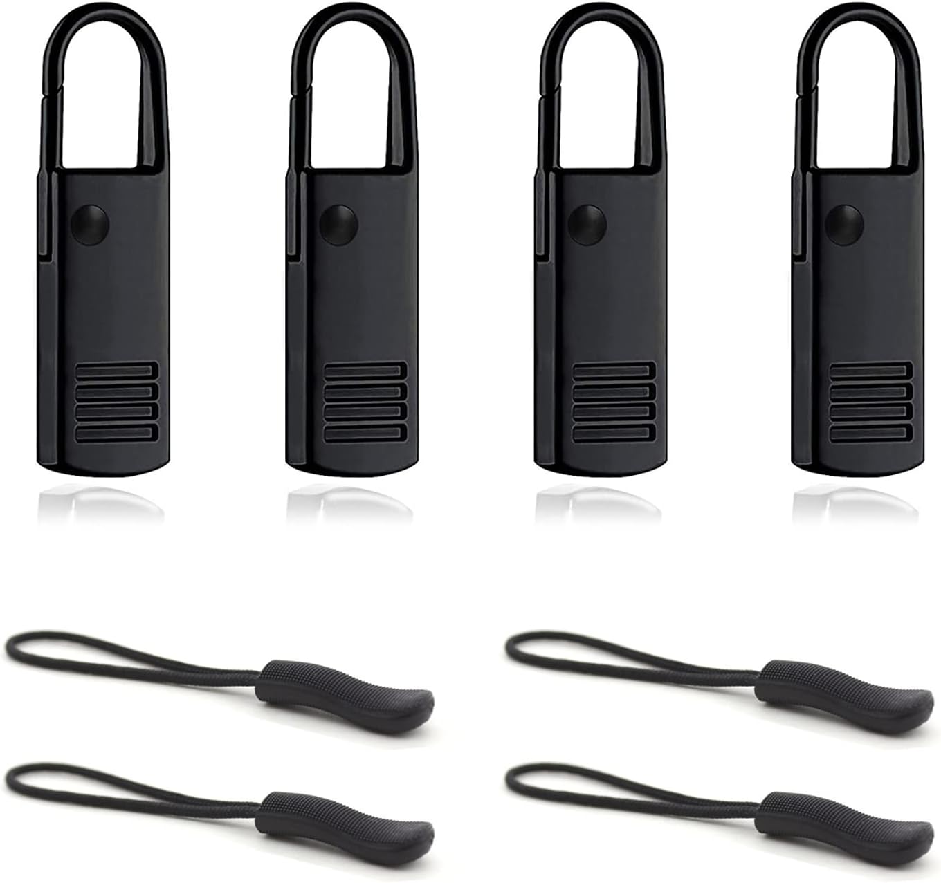 Zipper Pulls, 8PCS Black