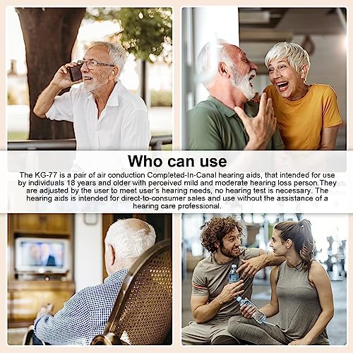 Rechargeable Hearing Aids for Seniors Hearing Aid for Hearing Loss with Noise Cancelling, Mini OTC Invisible Hearing Amplifiers for Adults with Portable Charging Case