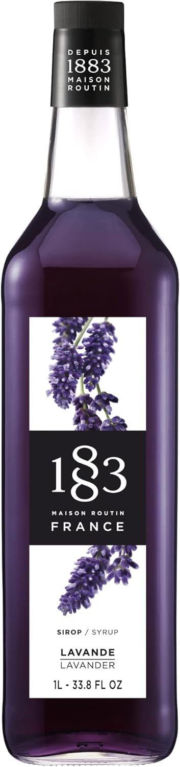 1883 Maison Routin Syrup for Drinks, Made in France, (33.8 Fl Oz, Lavender-)