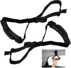 Car Handle Strap, 2 Pack Auto Cane Grab Bar with Adjustable Polyester Webbing and PVC Handles, Portable Standing Aid for Cars, Trucks, SUVs, Jeeps, Seniors, Pregnant Women and Injured Individuals