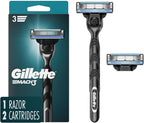 Gillette Mach3 Razor for Men, 1 Razor Handle + 2 Blade Refills