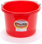Plastic Animal Feed Bucket (Purple) - Little Giant - Round Plastic Feed Bucket with Metal Handle (8 Quarts / 2 Gallons) (Item No. P8RED6)