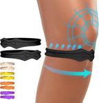 Fit Geno Knee Strap Patella Support: Knee Band for Patellar Tendon Pain Relief - Knee Brace for Tendonitis Jumpers Running Sports Basketball Men Women 2 Packs (Black)