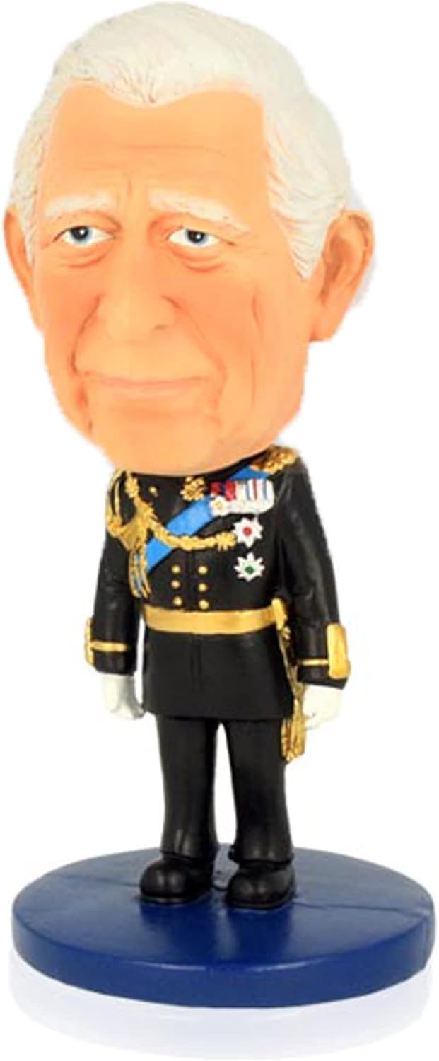 Elgate King Charles III Coronation Commemorative Bobblehead - Perfect Home Decor and Souvenir Collectible Figurine for Fans of The British Royal Family (by LILAJ)