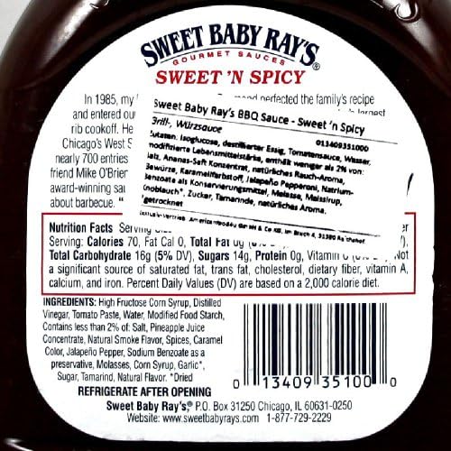 Sweet Baby Rays Barbecue Sauce, Sweet n Spicy, 18 oz