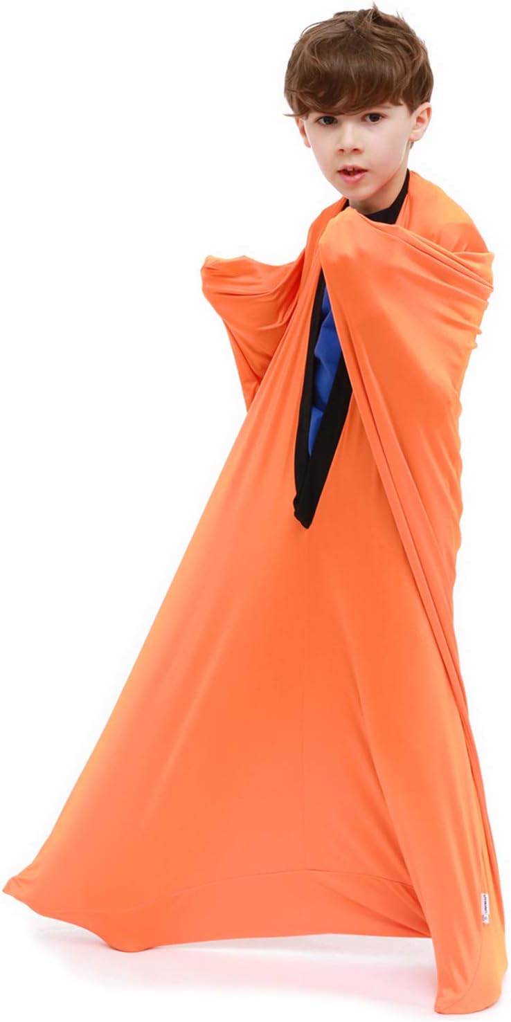 SANHO Dynamic Movement Sensory Sock Body Sock,Small,3-5 Years, 40" H x 27" W,Good for Height:30"-41",for Sensory Processing Disorders,Updated Version,Orange