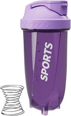 Protein Shaker Bottle 600ML(20oz)– Hexagonal Design for Smooth Mixing, Wide Mouth, Leak-Proof, Includes Shaker Ball. (Purple)