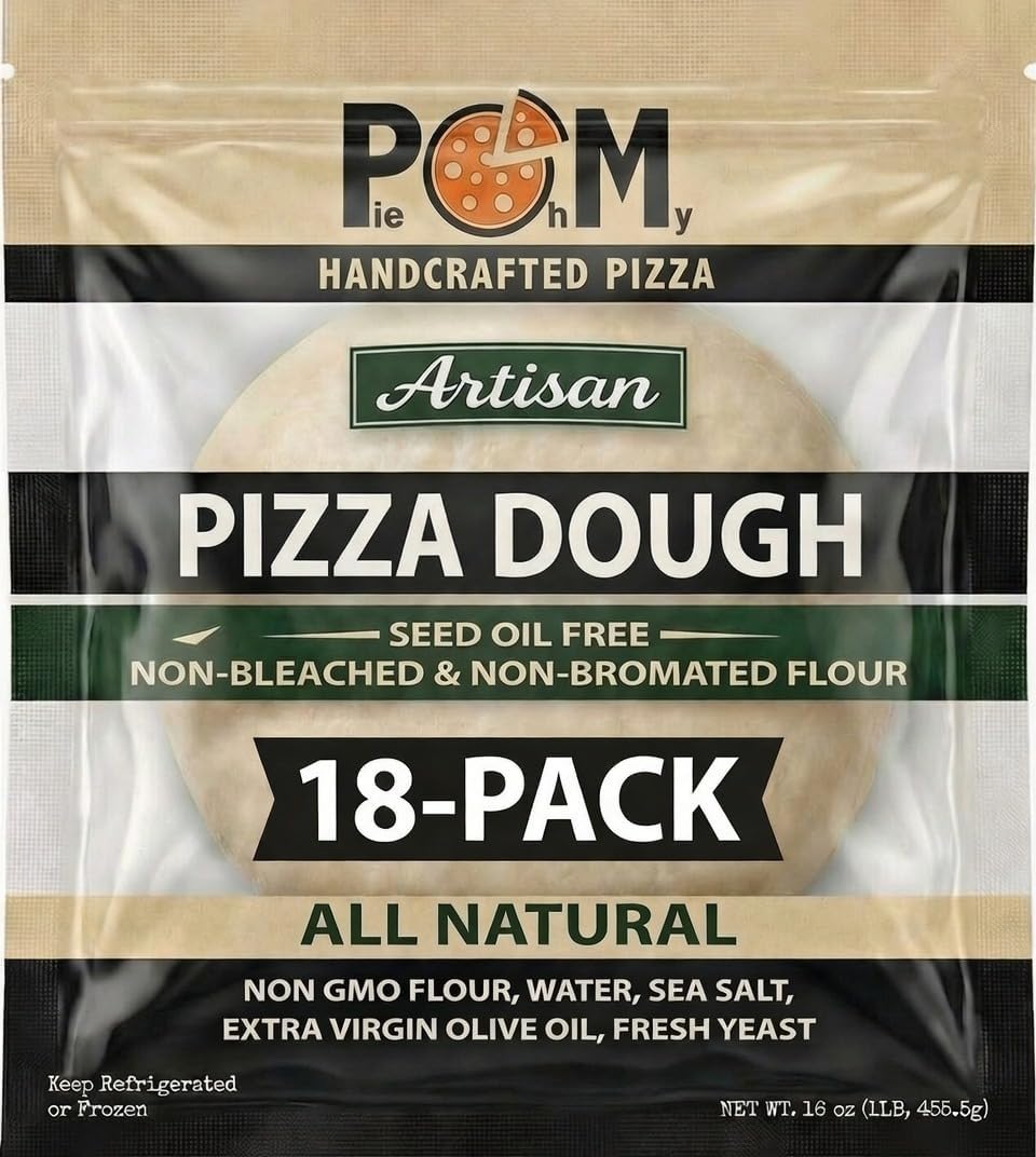 Artisan Pizza Dough Balls – 18 Pack (16 oz Each), Fresh Artisan All Natural Dough Made in New Jersey, Shipped in a Cooler
