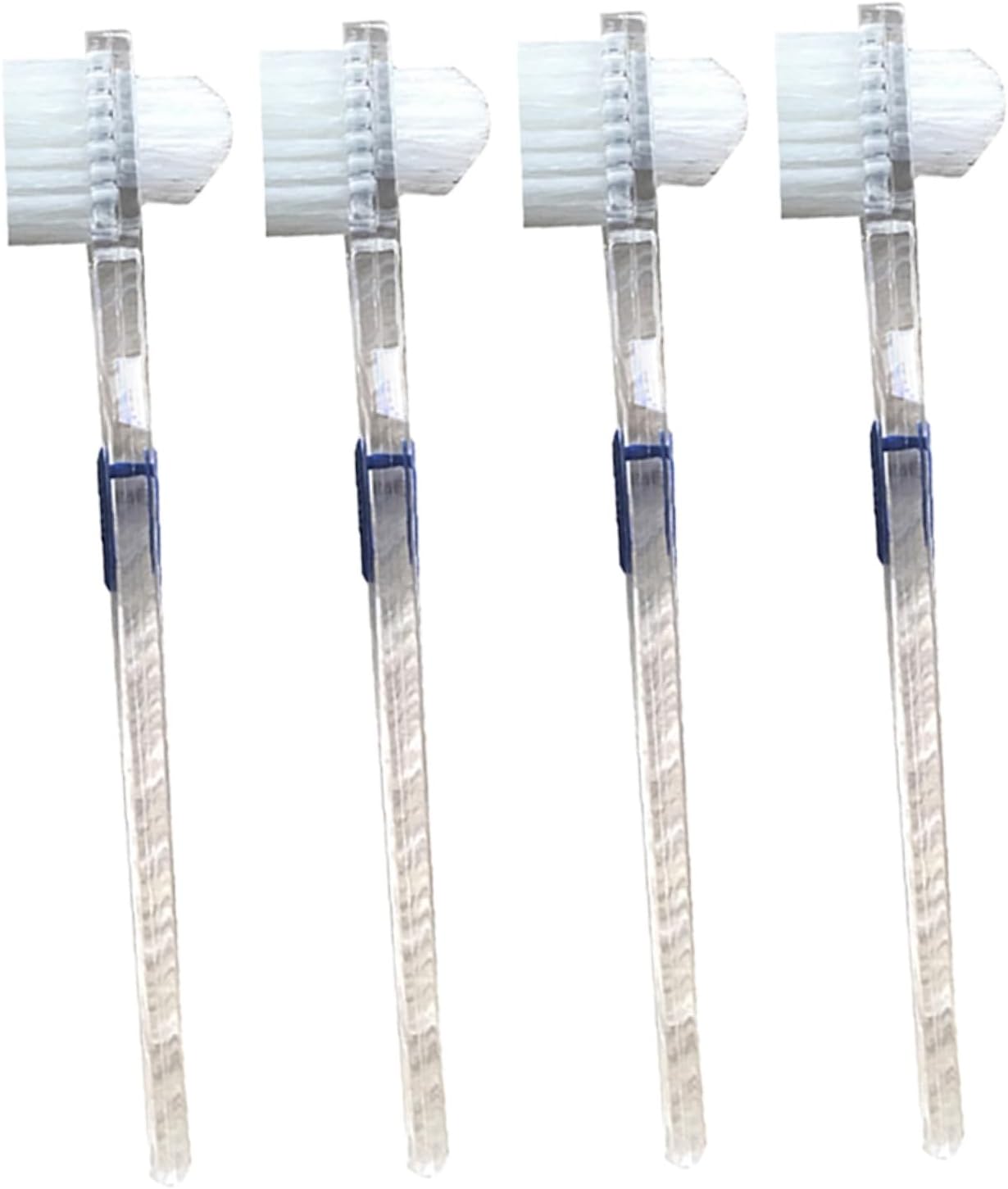 KOMBIUDA 2Pcs Transparent Double Sided Brush Gentle False Cleaner for Oral Care Non Slip Handle for Easy Control for Retainers and Dentures
