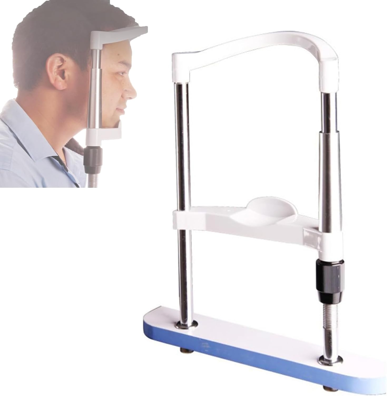 Optometry Lifting Chin Bracket, Forehead Support Optometry Accessories, Distance from Chin Rest to Headrest:135-235mm, Maximum Lift Adjustment 10cm, Metal Plating Materials, Eye Training