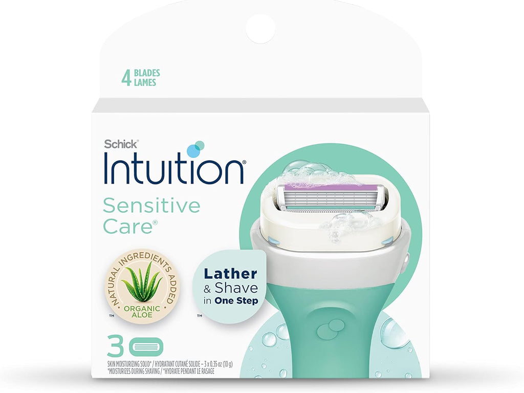 Schick Intuition Sensitive Skin Womens Razor Refills with Vitamin E & Aloe, Pack of 1(count of 3)