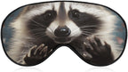 Cute Funny Raccoon Sleep Mask Sleeping Mask Elastic Blackout Sleeping Eye Mask for Full Night's Sleep Travel and Nap