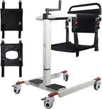 Patient Lift Transfer Chair Patient Lift aid Patient Lift Wheelchair,Shower Chair with Two Seat Cushions and Bedpan,Adjustable Height Transfer Wheelchairs for Seniors (Upgrade++Bedpan)