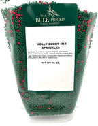 Holly Berry Mix Sprinkles, Bulk Size (1 lb. Resealable Zip Lock Stand Up Bag)
