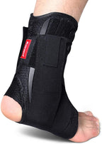 Kuangmi Ankle Brace Stabilizers Adjustable Ankle Support for Sports Protect, Sprained Ankle, Ligament Damage, Injury Recovery 1 Piece (L)