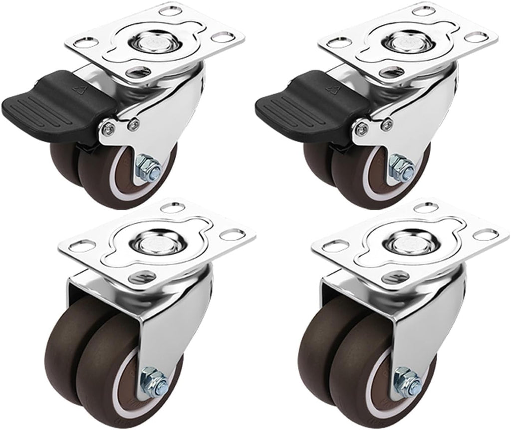 SBCC Universal Wheel Silent Wheel, Trolley Wheel with Brake, 1.5 Inch, 4 Casters (Color : B)
