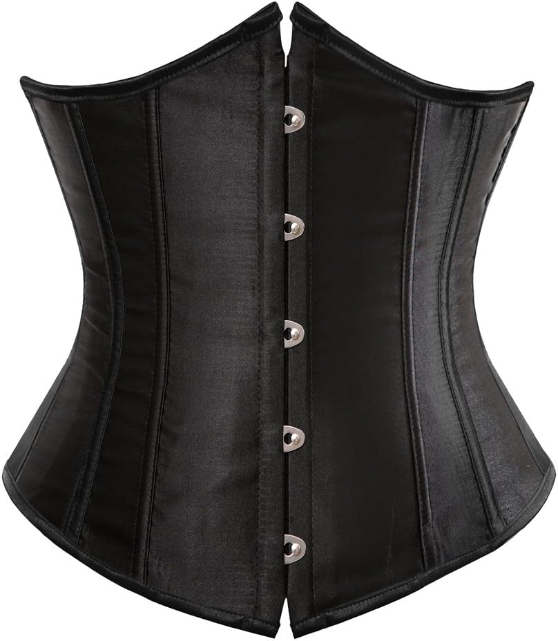 Grebrafan Women's Lace up Boned Brocade Waist Training Underbust Corsets Plus Size