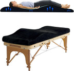 Ergonomic Curved Lash Bed Topper High Density Memory Foam Massage Table Pad with Soft Plush Velvet Cover, Non Slip Lash Bed Foam Topper for Beauty Salon/Spa/Massage (Black, 70"×24")