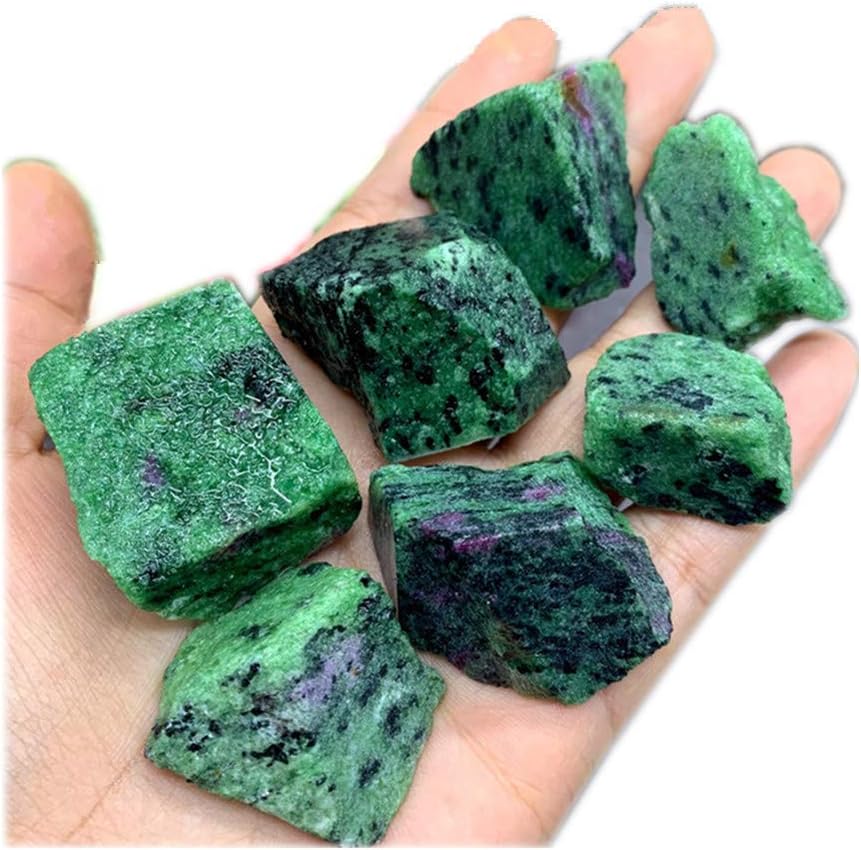 Natural 1 lb Ruby In Fuchsite Quartz Crystal Stone Rough Raw Original Rock Stones Specimen Healing Collection Mineral Stone for Tumbling, Lapidary Polishing, Wicca Reiki Crystal Healing and Crafts