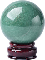 60mm (2.4 in) Natural Healing Crystal Ball Sphere Chakra Reiki Crystals for Home Decorations Meditation Ornaments Witchcraft Divination,GreenAventurine
