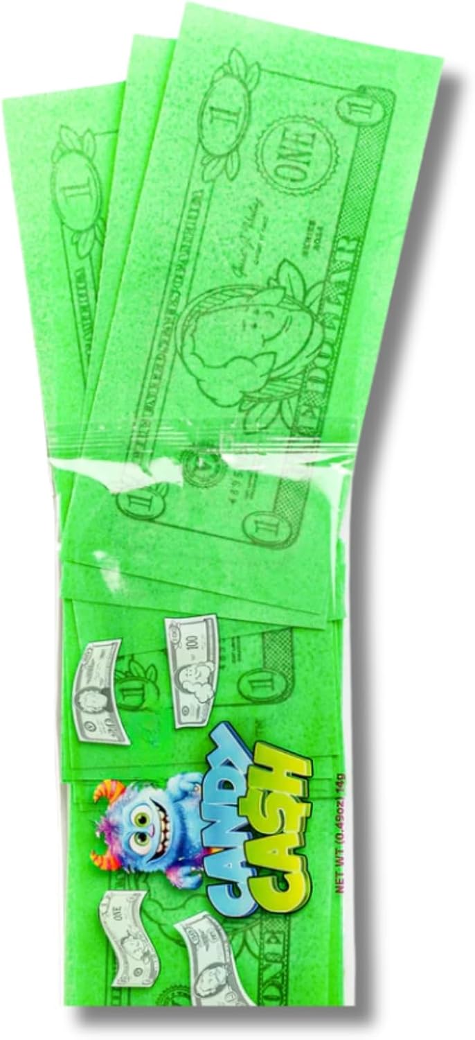 Candy Cash - Edible Paper Money Wafers - 14 Pieces Per 0.49 oz. Sleeve (Pack of 1, Strawberry)