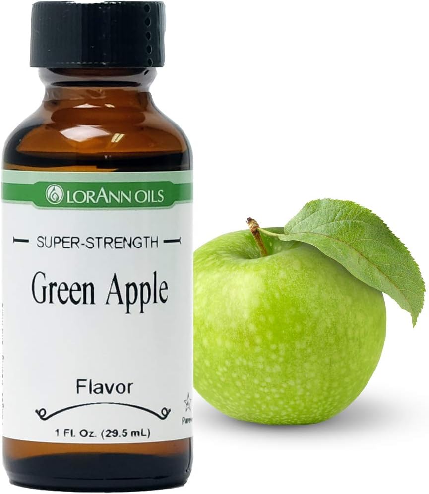 LorAnn Oils Super Strength Flavoring - Used For Candy Making, Flavoring, Baking, Hard Candy, & Flavor Oils - Bold, Natural Flavors 4X Stronger Than Extracts - Green Apple, 1 fl oz