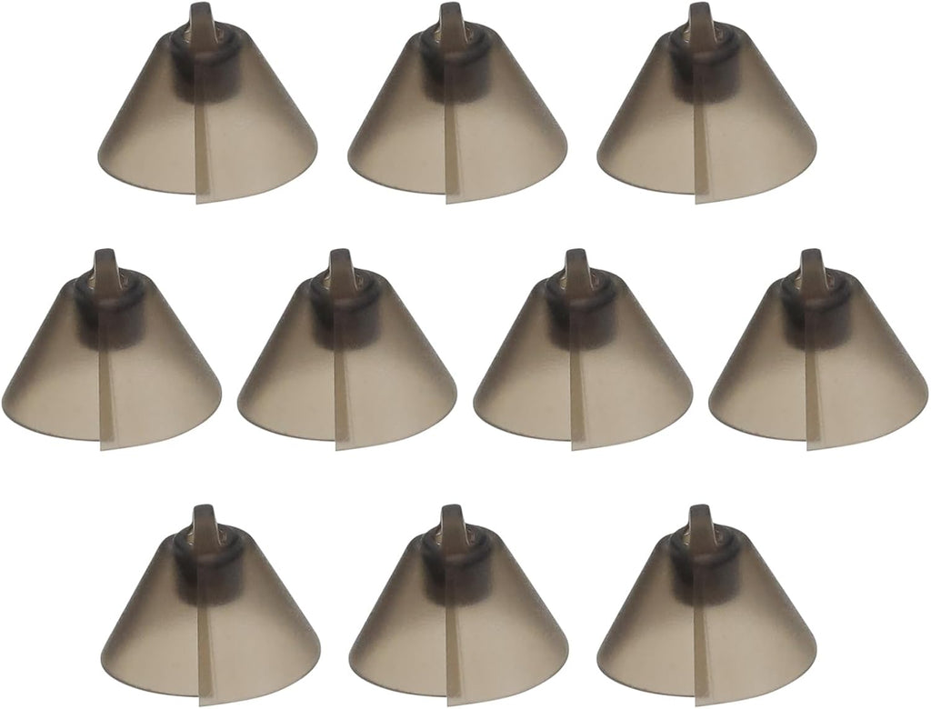 10pcs Hearing Aid Domes Soft Silicone Receiver Tulip Domes Audiphone Ear Tips Replacements Earbud Audiphone Invisible Tip Domes Transparent Black