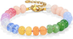 Gemstone Beaded Bracelet for Women Colorful Natural Stone Freshwater Pearl Surfer Beach Rainbow Bracelet Jewelry Gift