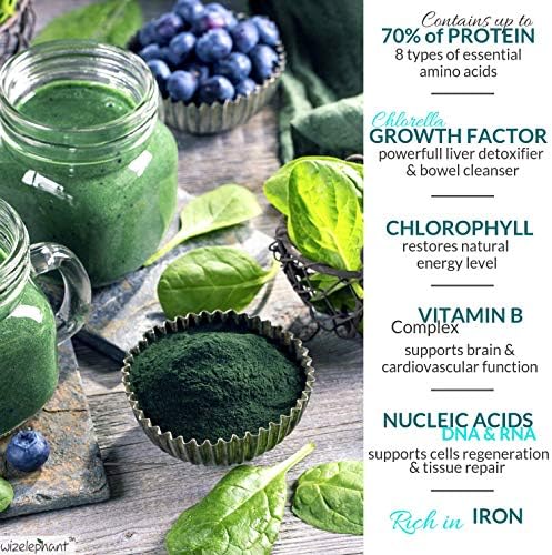 Chlorella Spirulina Powder Organic | Super Greens Powder and Smoothie Mix | Rich in Chlorophyll for Immune Support and Energy | Raw Vegan Protein | Spirulina Chlorella Powder | 50 Servings