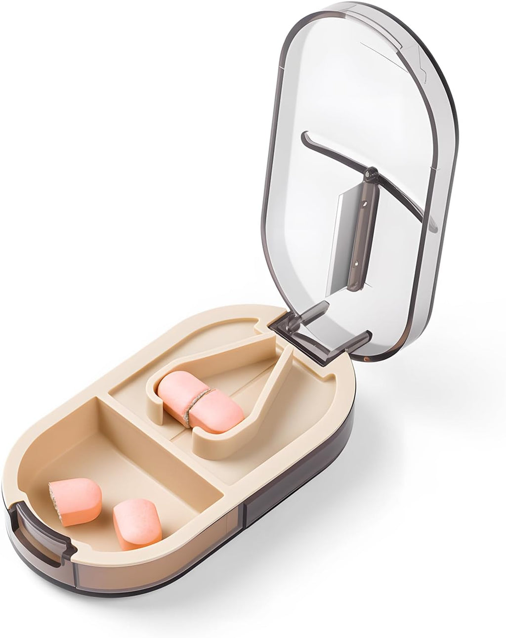 Daviky Pill Cutter Splitter with Removable Silicone Pad, Safe and Precise Cutting for Large, Small & Tiny Pills, Vitamins and Tablets, Stainless Steel Blade, Travel Size, BPA Free