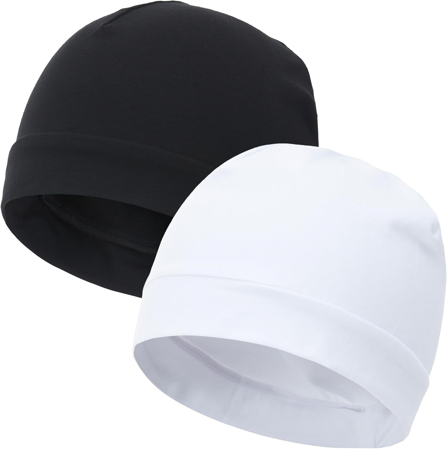 vidsel 100% Cotton Skull Caps for Men Women Breathable Night Cap Sleep Hats Soft Lightweight Running Beanie Helmet Liner