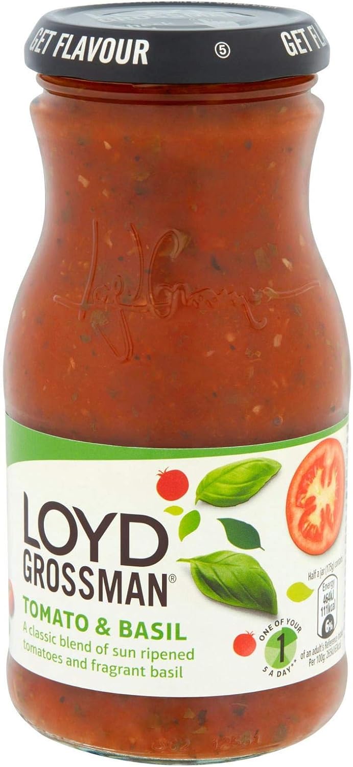 Loyd Grossman Tomato & Basil Pasta Sauce - 350g - Pack of 1