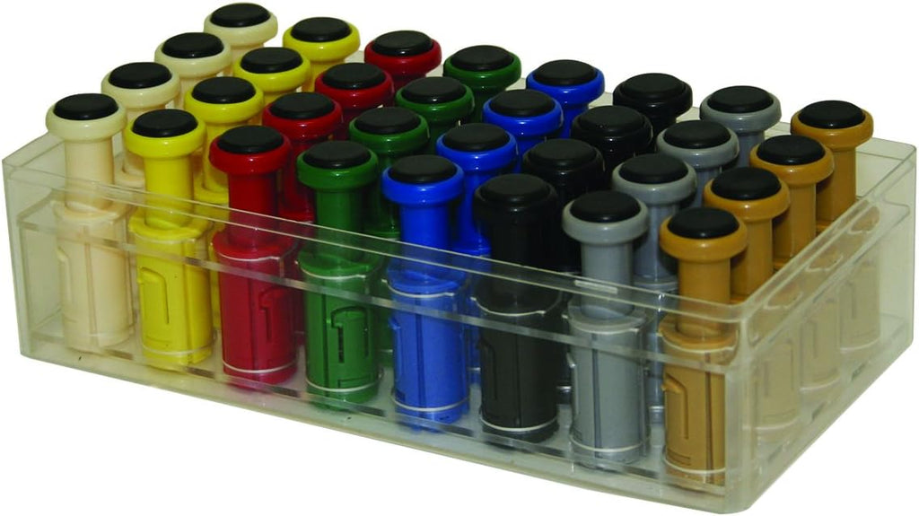 CanDo 10-3759 Digi Flex Multi, 32 Additional Finger Button with Box, Tan/Yellow/Red/Green/Blue/Black/Silver/Gold