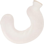 1L Rubber Hot and Cold Water Bottle U Shaped Hot Water Bag with Soft Cover Soft Water Neck Shoulder Hot Water Bottle (Beige Pure Color)