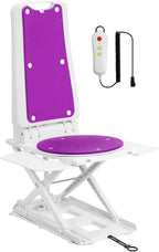 Portable Floor & Bath Lift ，Lightweight Foldable IP68 Waterproof Lift for Seniors，Electric Chair Lift, Remote Control Floor Lift with Padded Backseat, Bathtub Lift Elderly from Floor (Purple)