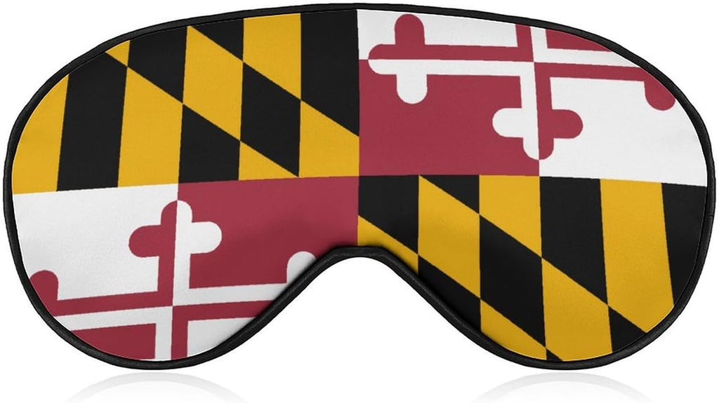 Flag of Maryland Sleep Mask Adjustable Blackout Night Eye Cover for Travel Work