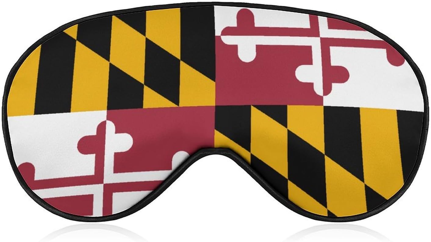 Flag of Maryland Sleep Mask Adjustable Blackout Night Eye Cover for Travel Work