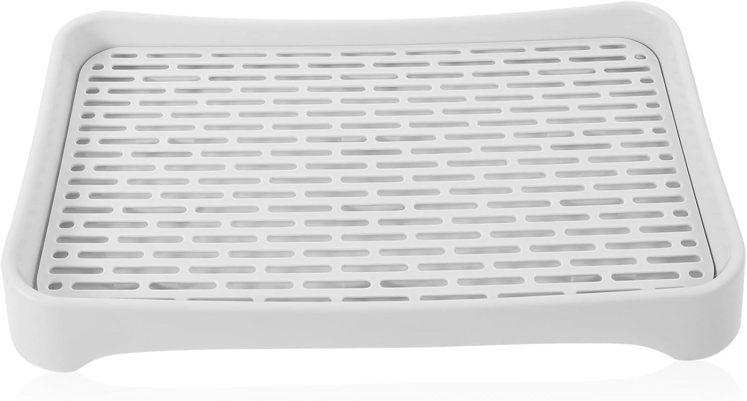 Drained Fruit Plate Kitchen Counter Tray Dish Drying Pad Laundry Cup Drip Tray for Bathroom Drain Board for Dish Rack Easy Water Drainage