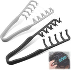 2 Pcs Texture Comb, Voluminous Wide-Toothed Hair Comb, Apparatus Maximum Lift Roots Volume Tool, Barber Wide Fine-Toothed Dual-Purpose Set, ABS Plastic with Textured Grip Tool for Men (Black+Grey)