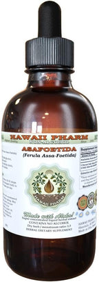 Hawaii Pharm Asafoetida Alcohol-Free Liquid Extract, Asafoetida (Ferula Assa-foetida) Dried Herb Powder Glycerite Natural Herbal Supplement 2 oz
