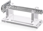Linkidea Acrylic Men's Razor Stand Holder, Stable Storage Bracket Bathroom Countertop Organizer, Easy Clean, Compatible with Viking Blade Chief, MK-23C, Shaving Revolution (Clear)