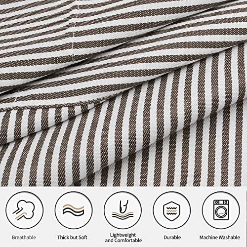 NLUS 2 Pack Kitchen Cooking Aprons, Adjustable Bib Soft Chef Apron with 2 Pockets for Men Women(Black/Brown Stripes)