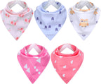 Janmercy 5 Pack Adult Drool Bandana Bibs Extra Large Soft Adjustable Absorbent Drool Bibs for Women Special Needs Unisex Men Valentine's Day