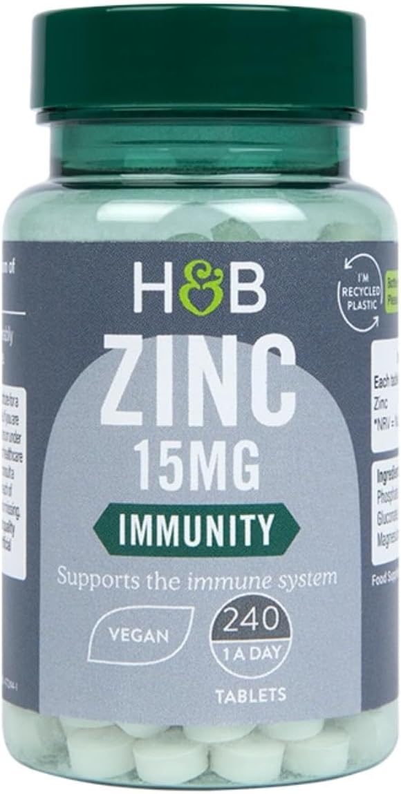 Holland and Barrett Zinc 15mg Immunity Supplement, 240 Vegan Tablets