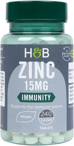 Holland and Barrett Zinc 15mg Immunity Supplement, 240 Vegan Tablets